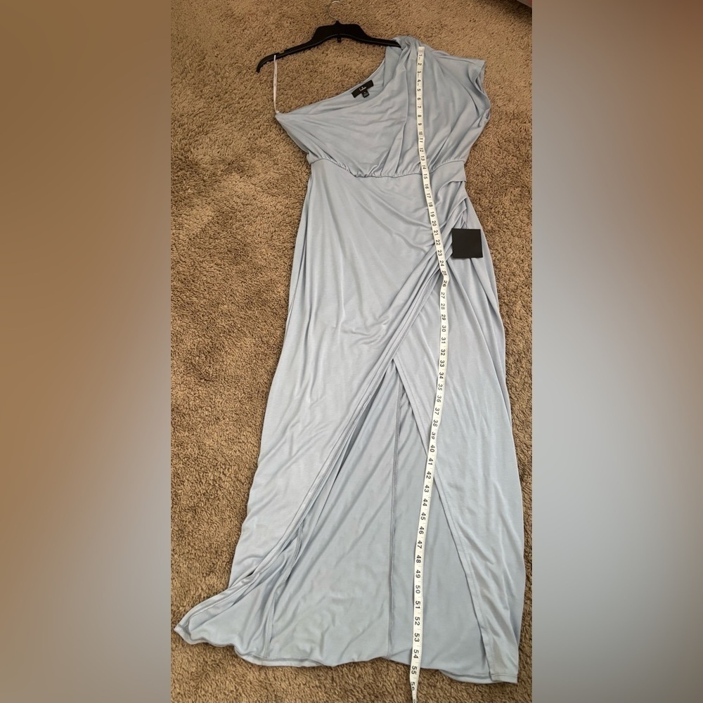 Lulu's Light Blue One-Shoulder Ruched Maxi Dress - Picture 9 of 10